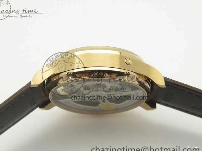 MIROTIME 1222 Portuguese Tourbillon IW504602 RG ZF Best Edition White Dial on Brown Leather Strap Stretchable 7178